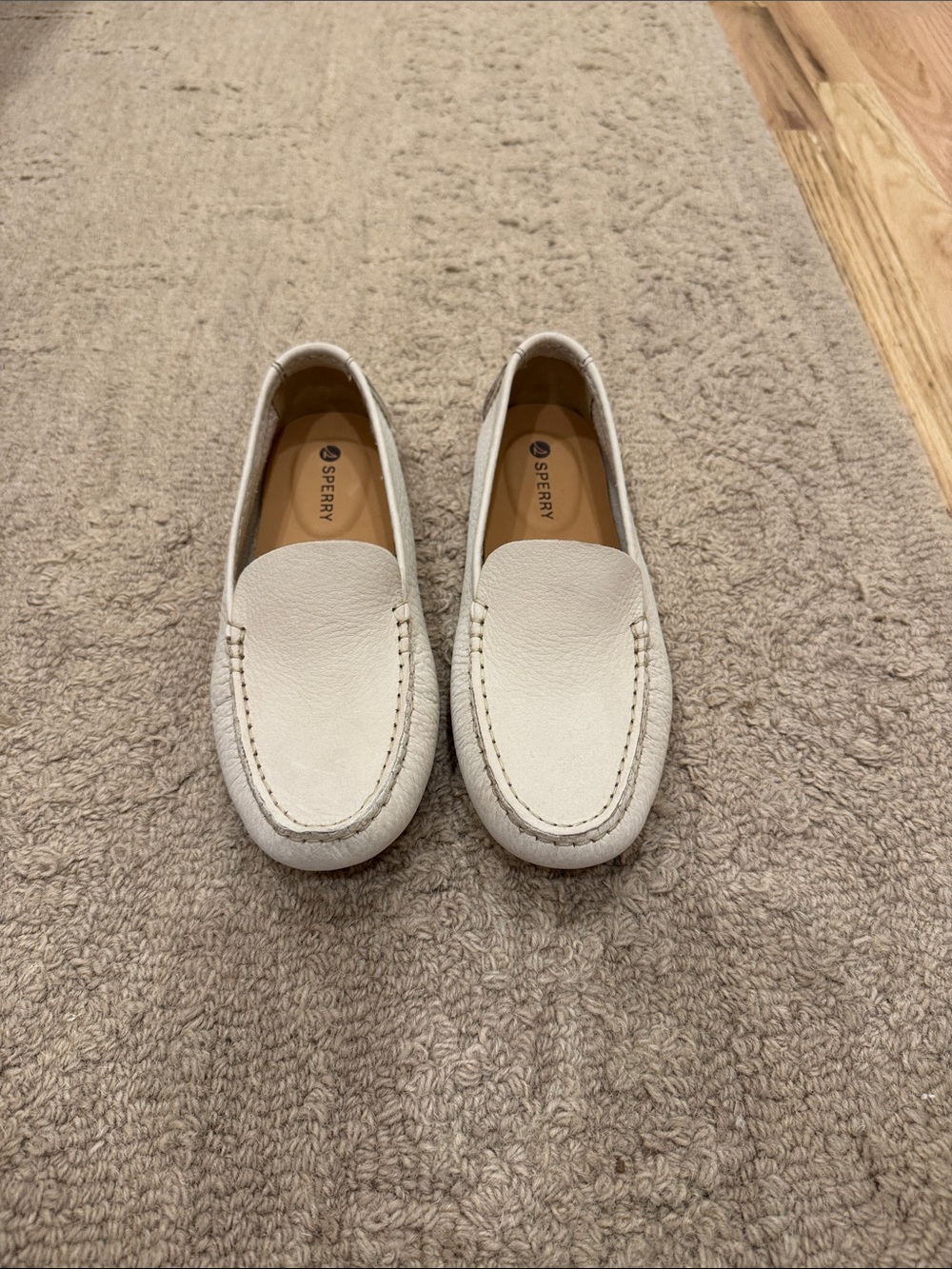 Sperry Women's Off-White Leather Slip-On Loafers